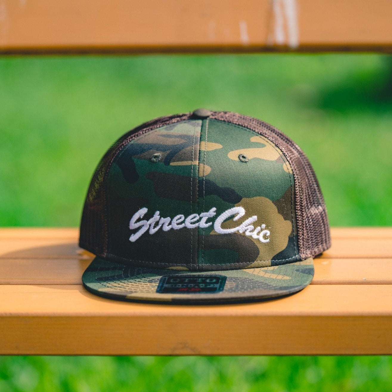 Flat visor mesh cap Leaves Military - StreetChic