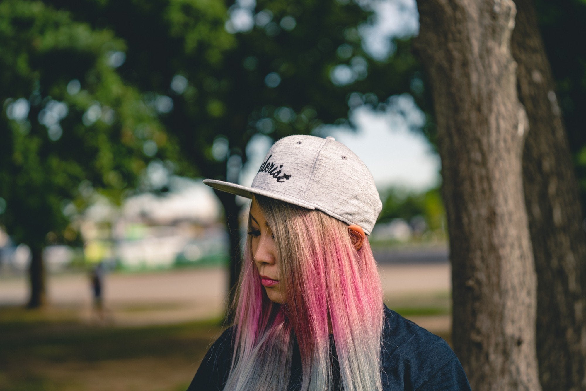 Flat visor cap / Cotton twill square Leaves Gray - Fenderist