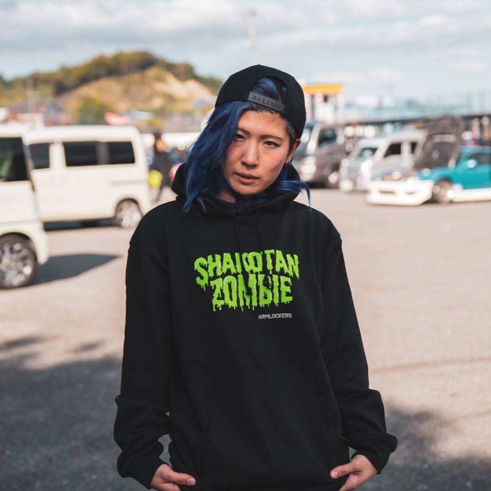 cream font シャコタン ゾンビ Hoodie - Armlockers - ARMLOCKERS SHOP