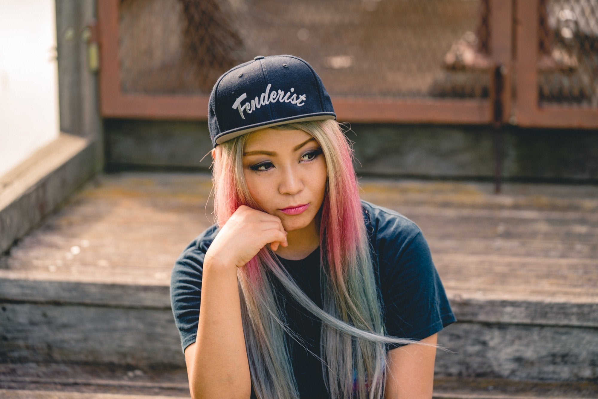 Flat visor cap Leaves Black - Fenderist