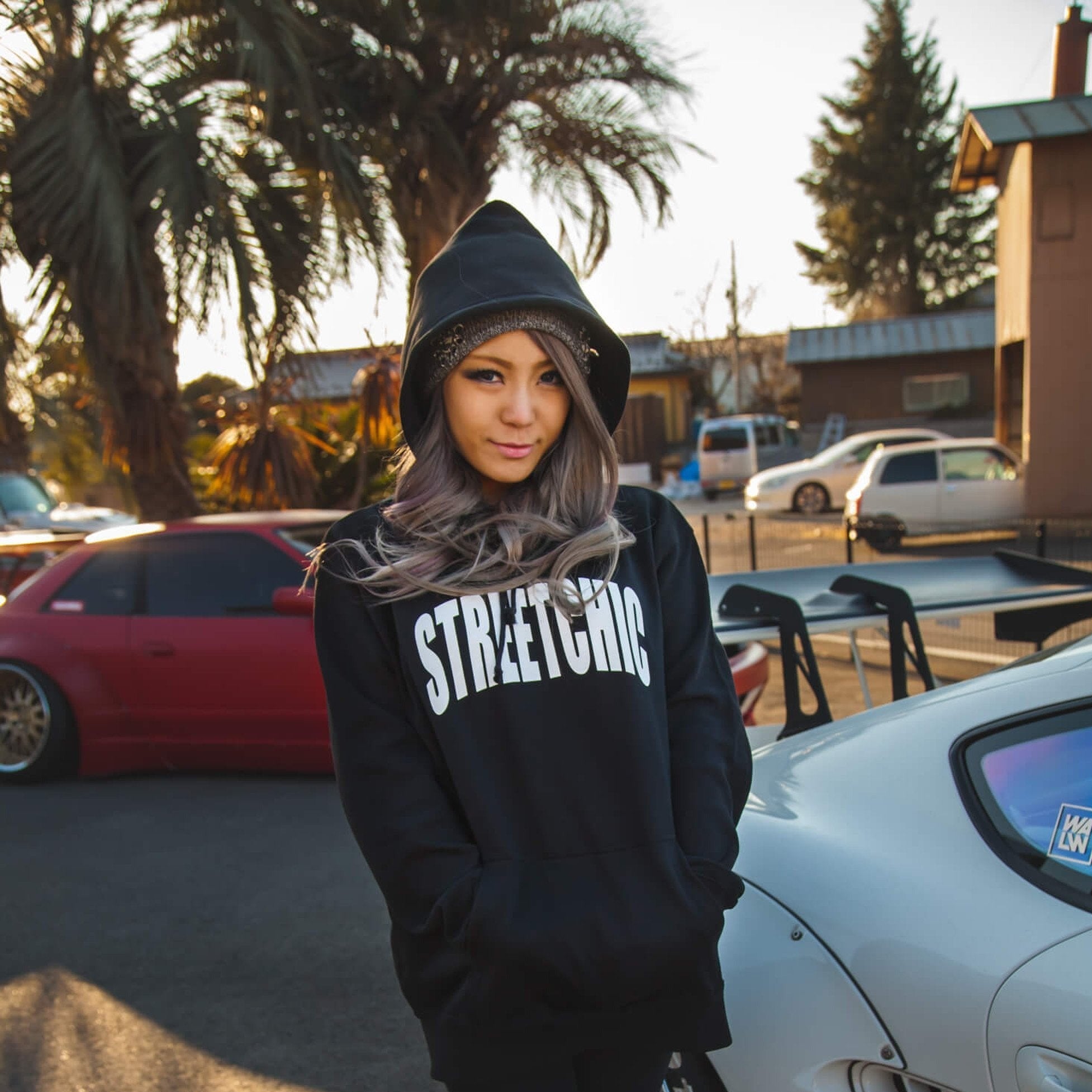 Impress Hoodie BLACK / WHITE LETTER - StreetChic