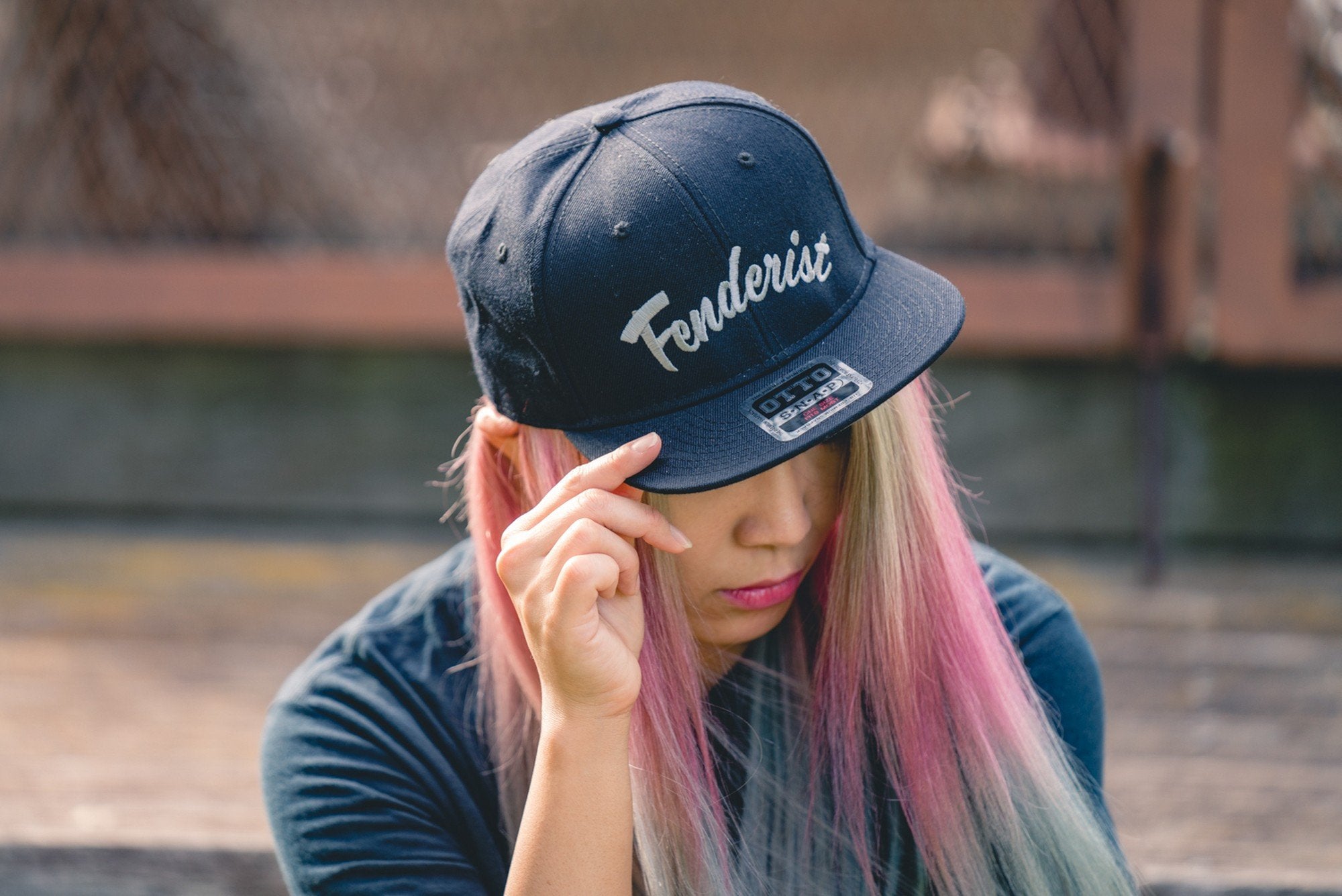 Flat visor cap Leaves Black - Fenderist
