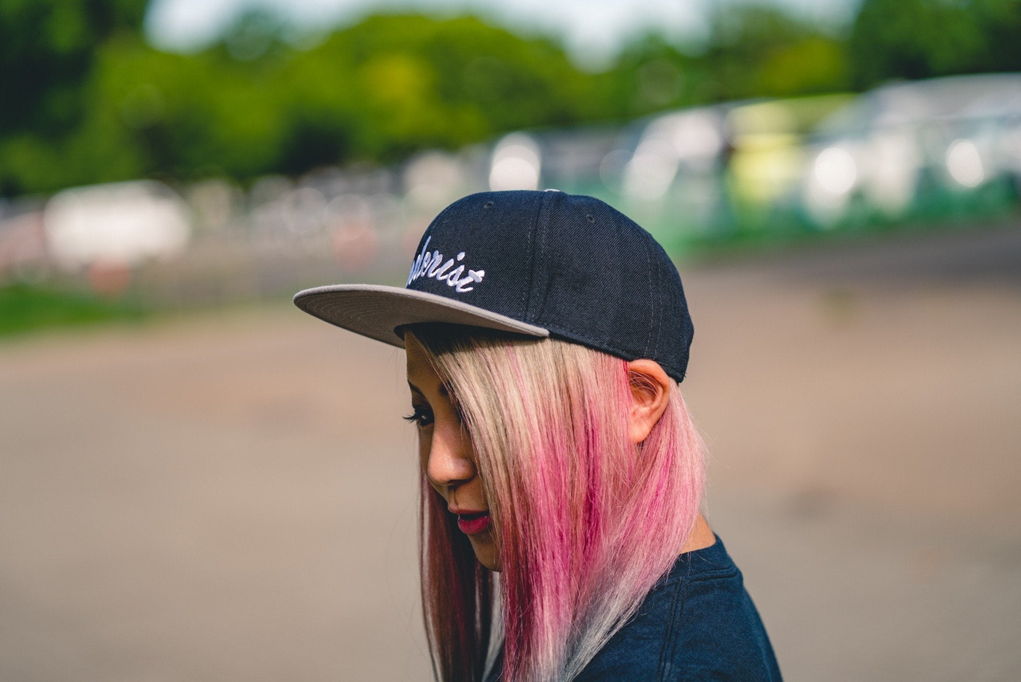 Flat visor cap Leaves Black / Gray - Fenderist