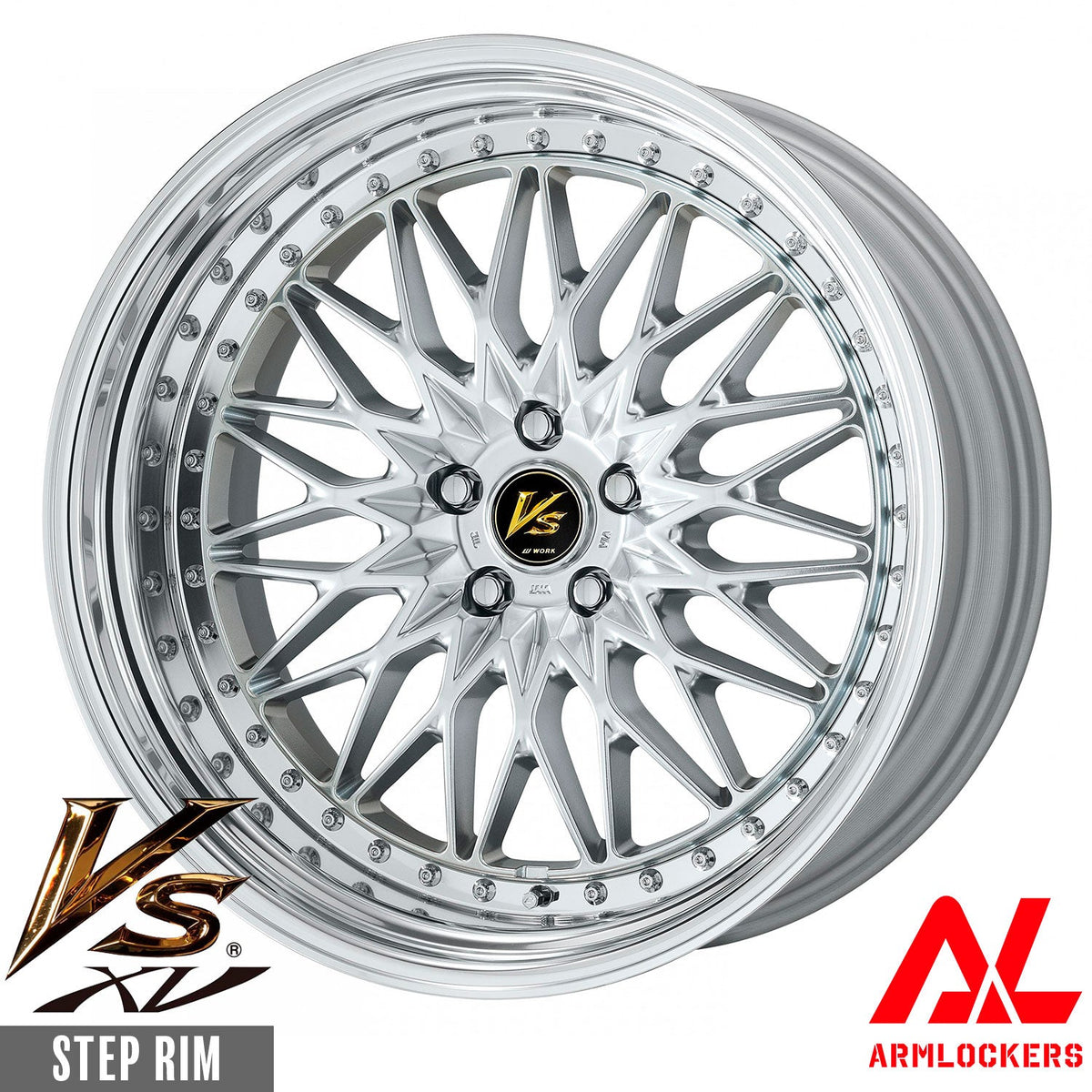 ワーク VS XV 8.0j 19インチ ステップリム シルキーリッチシルバー SRS ホイール 1本 エックスブイ