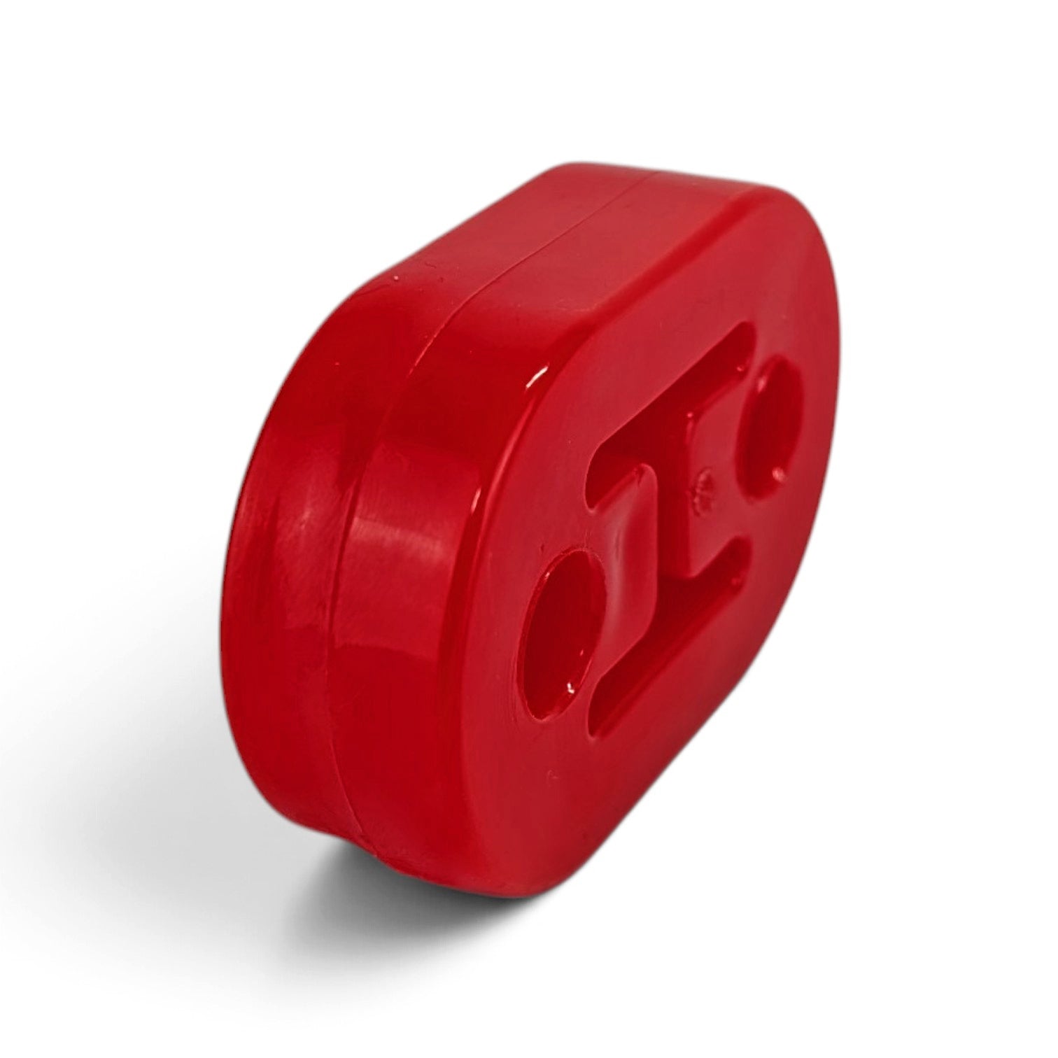 マフラーの下がり・干渉音を防止！ 強化マフラーハンガー 汎用 2穴 (ピッチ40mm / 穴径12mm) 高硬度ウレタンゴム 赤