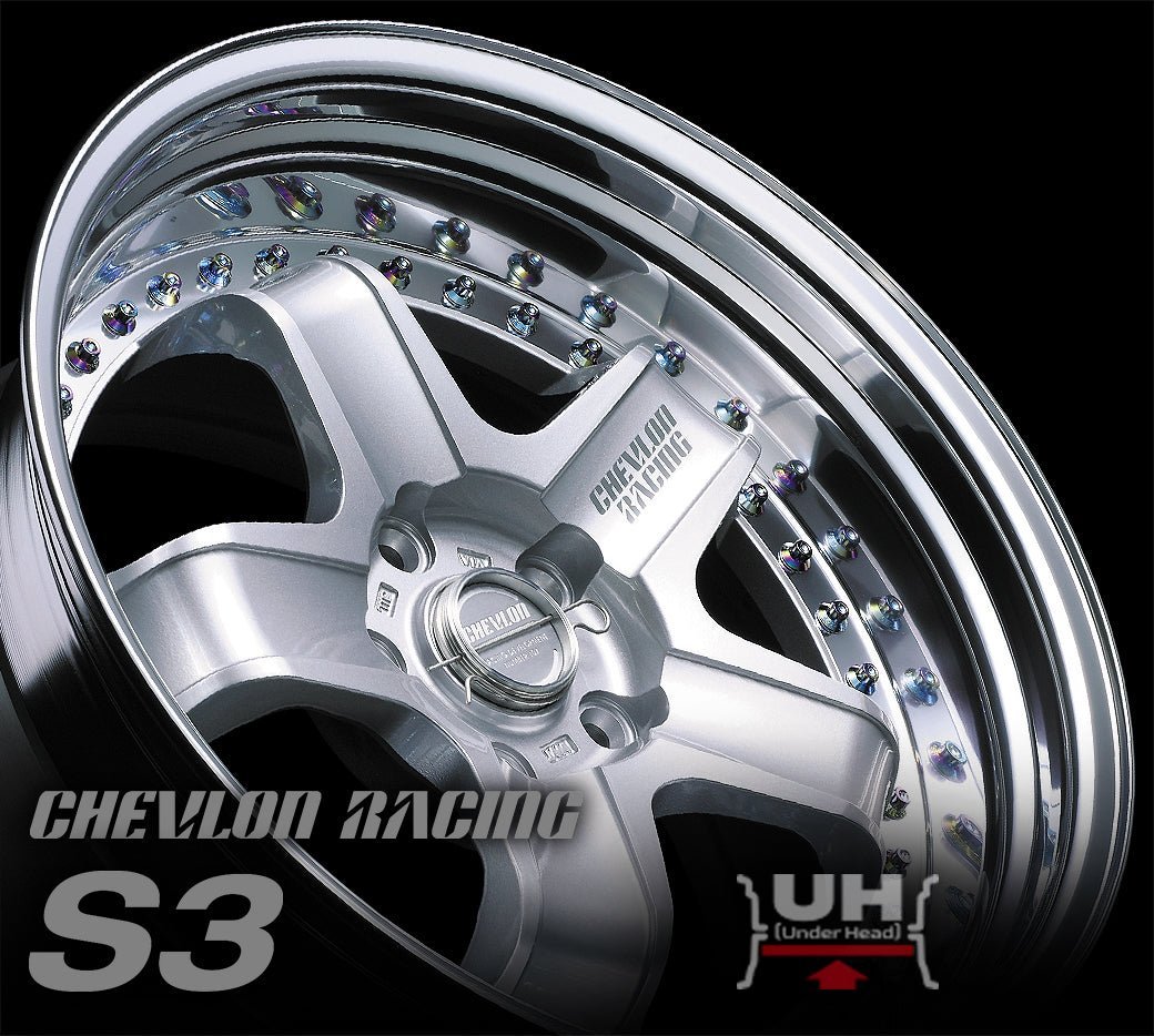 S3 8.5j 18インチ ノーマルリム ホワイト ホイール 1本 シェブロンレーシング - アームロッカーズ