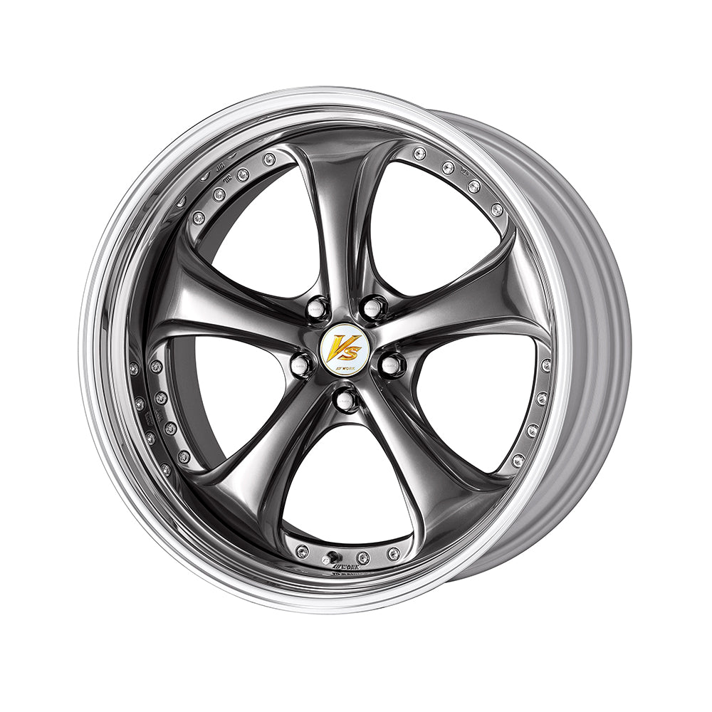 VS KF# 9.0j 19 inch step rim brilliant silver black wheel 1 piece