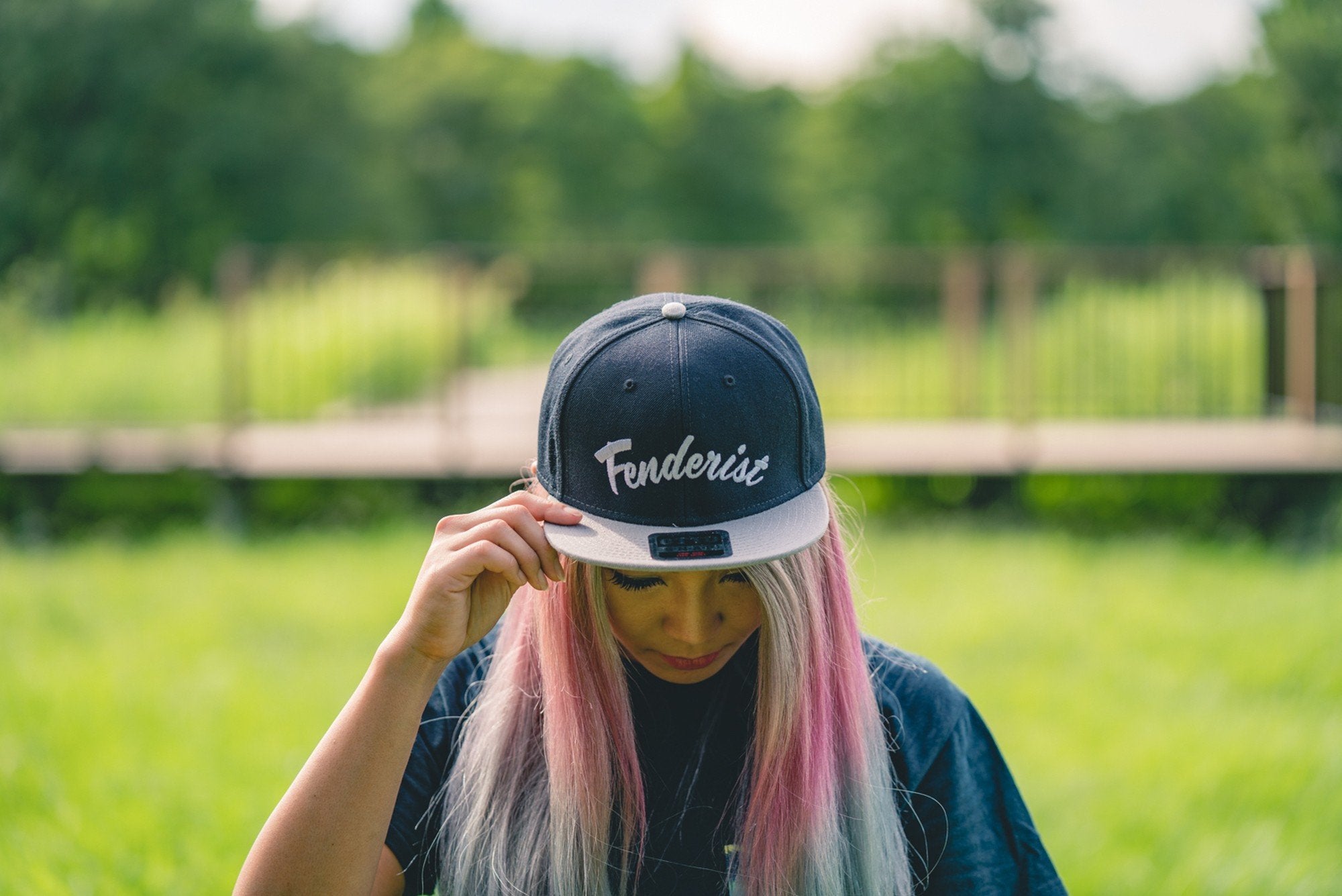 Flat visor cap Leaves Black / Gray - Fenderist