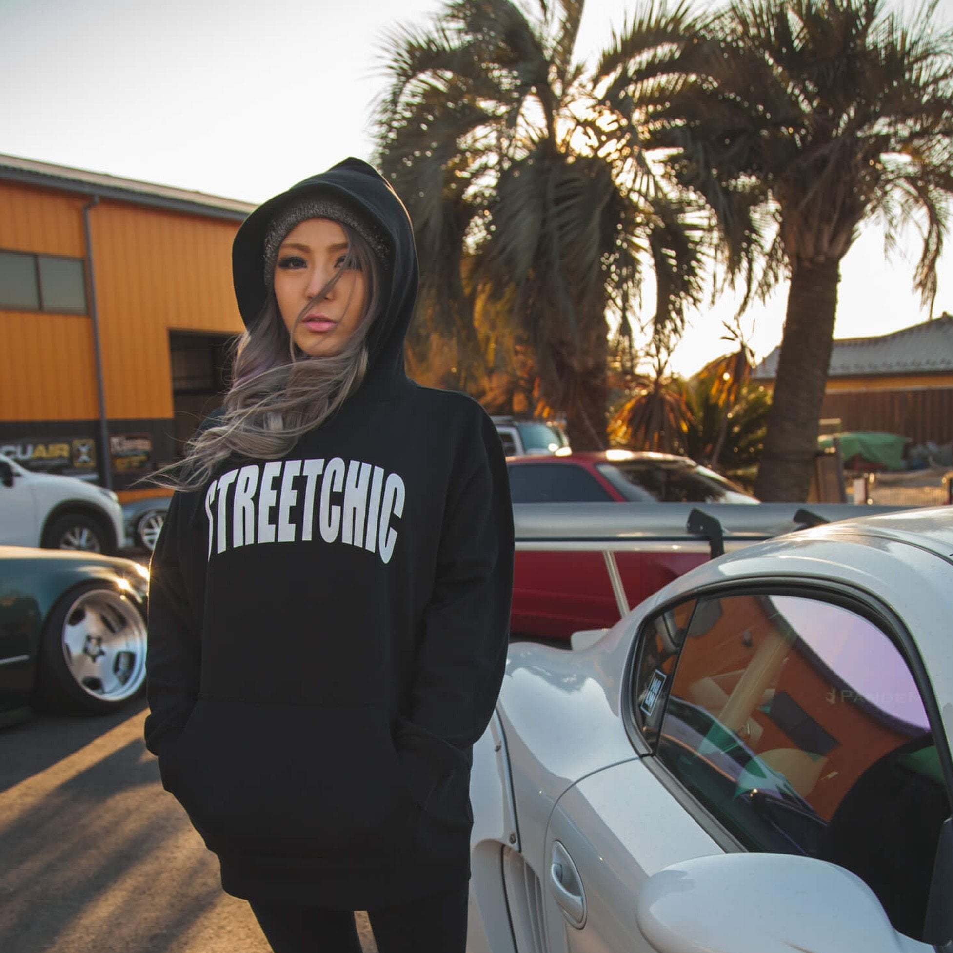 Impress Hoodie BLACK / WHITE LETTER - StreetChic