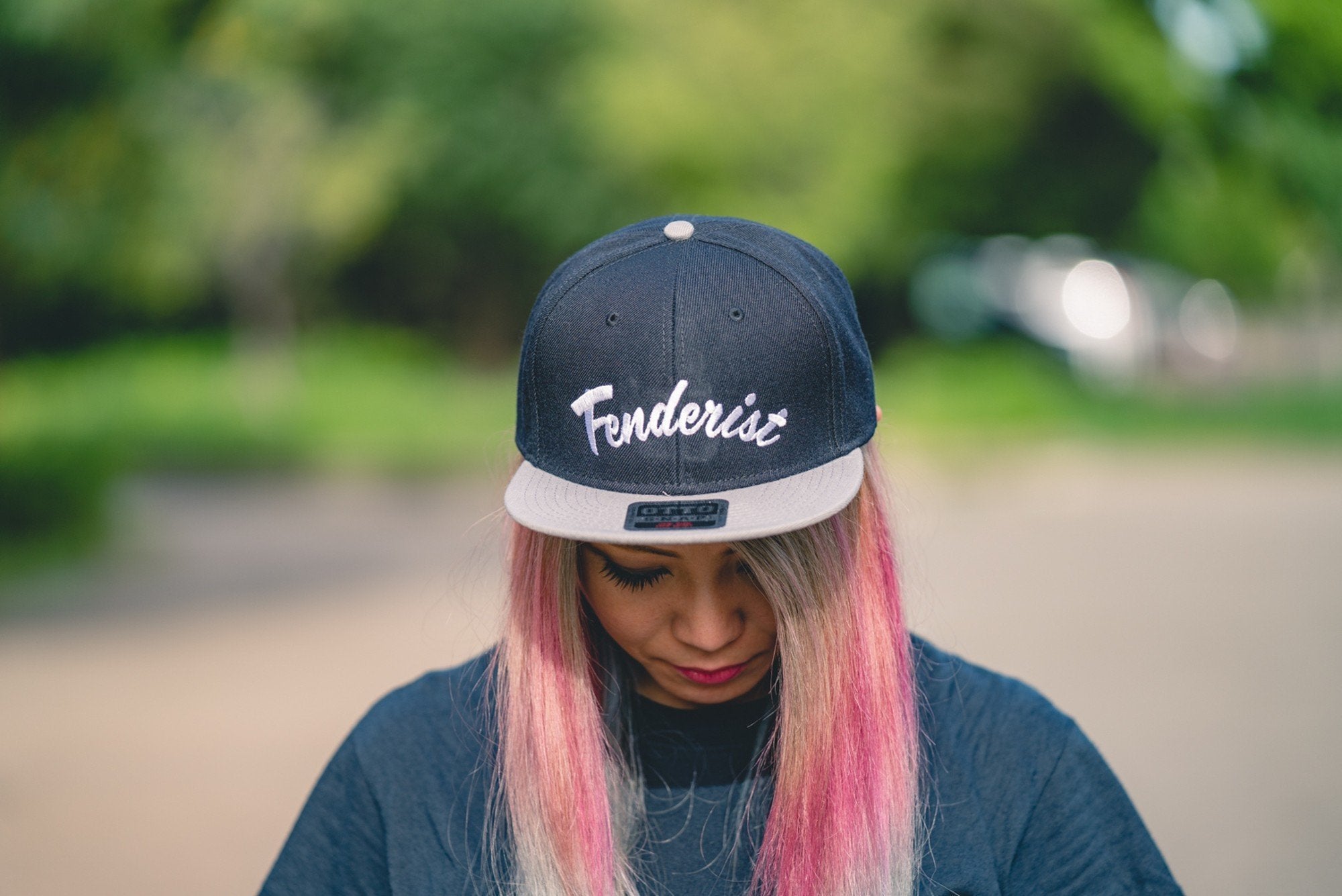 Flat visor cap Leaves Black / Gray - Fenderist