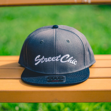 Flat visor cap Leaves Charcoal / Black - StreetChic