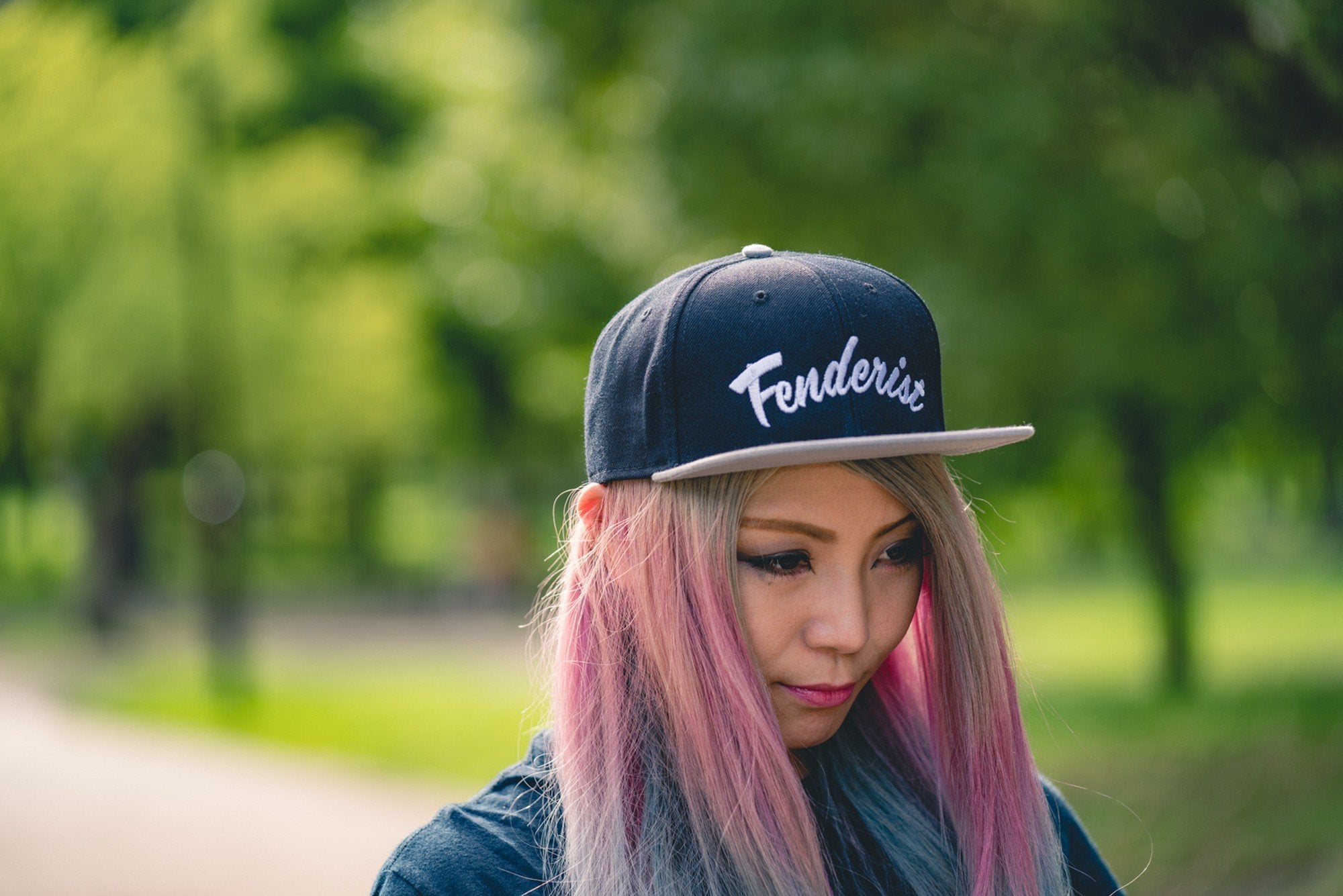 Flat visor cap Leaves Black / Gray - Fenderist