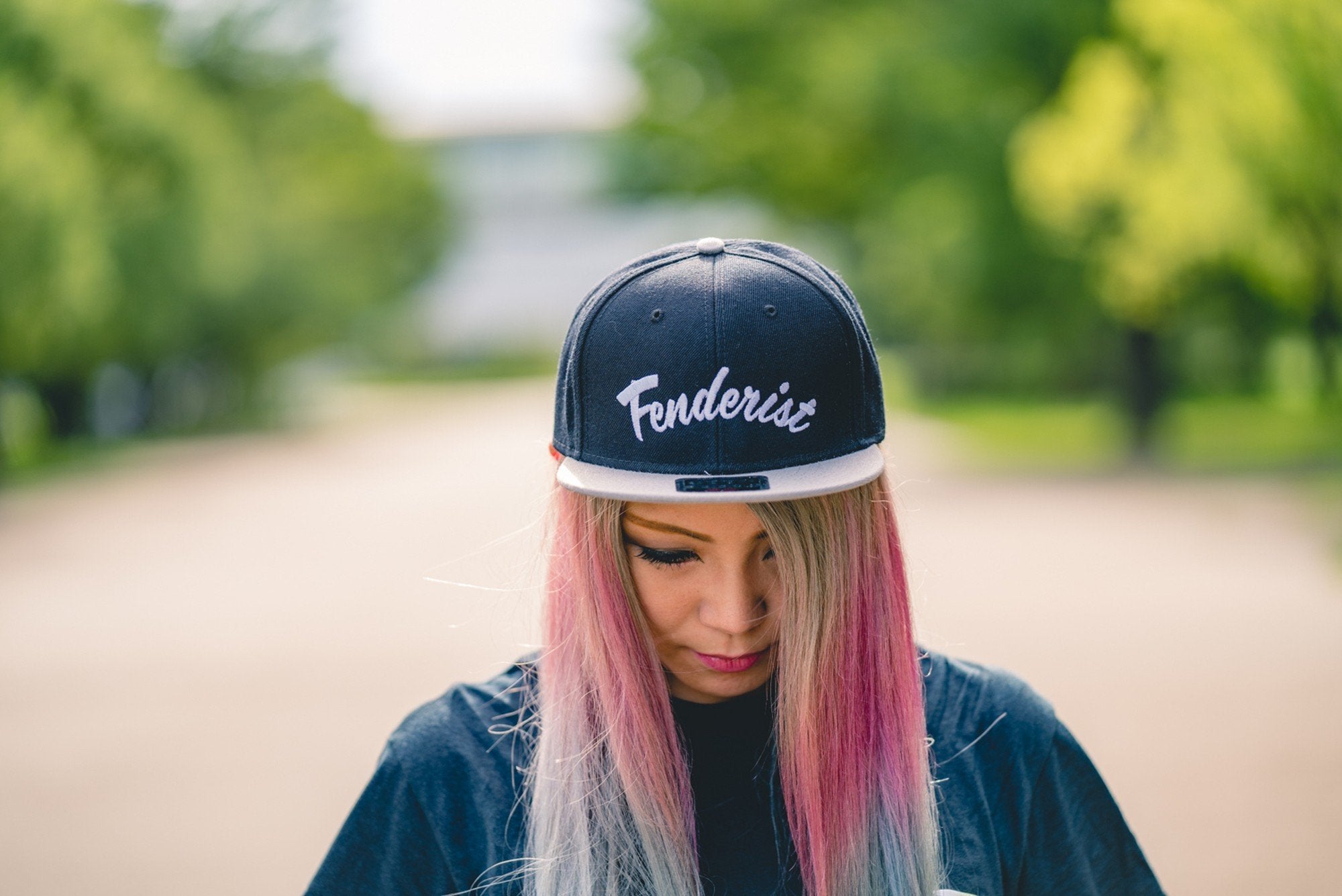 Flat visor cap Leaves Black / Gray - Fenderist