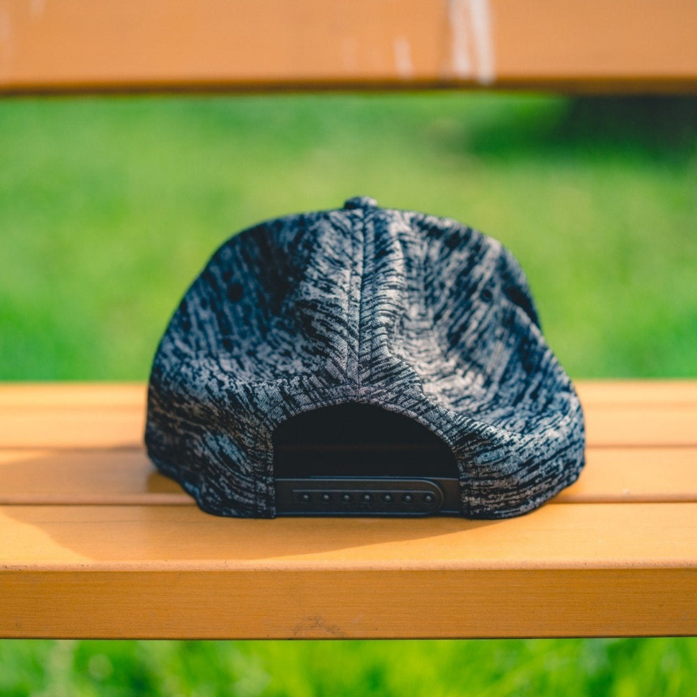 Flat visor cap / Cotton twill square Leaves Black / Plain-black - StreetChic