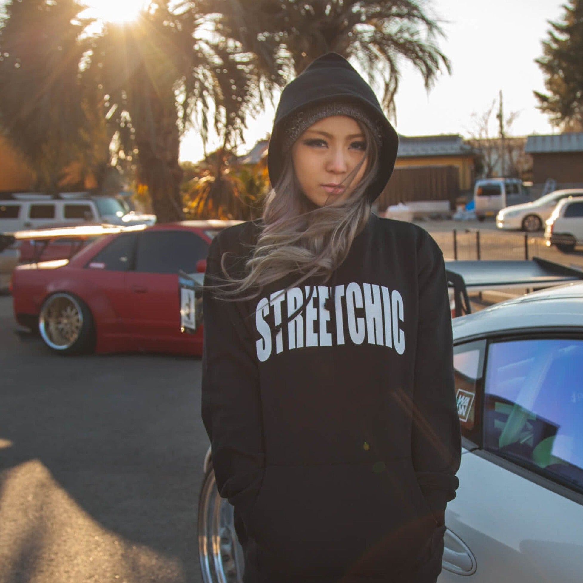 Impress Hoodie BLACK / WHITE LETTER - StreetChic