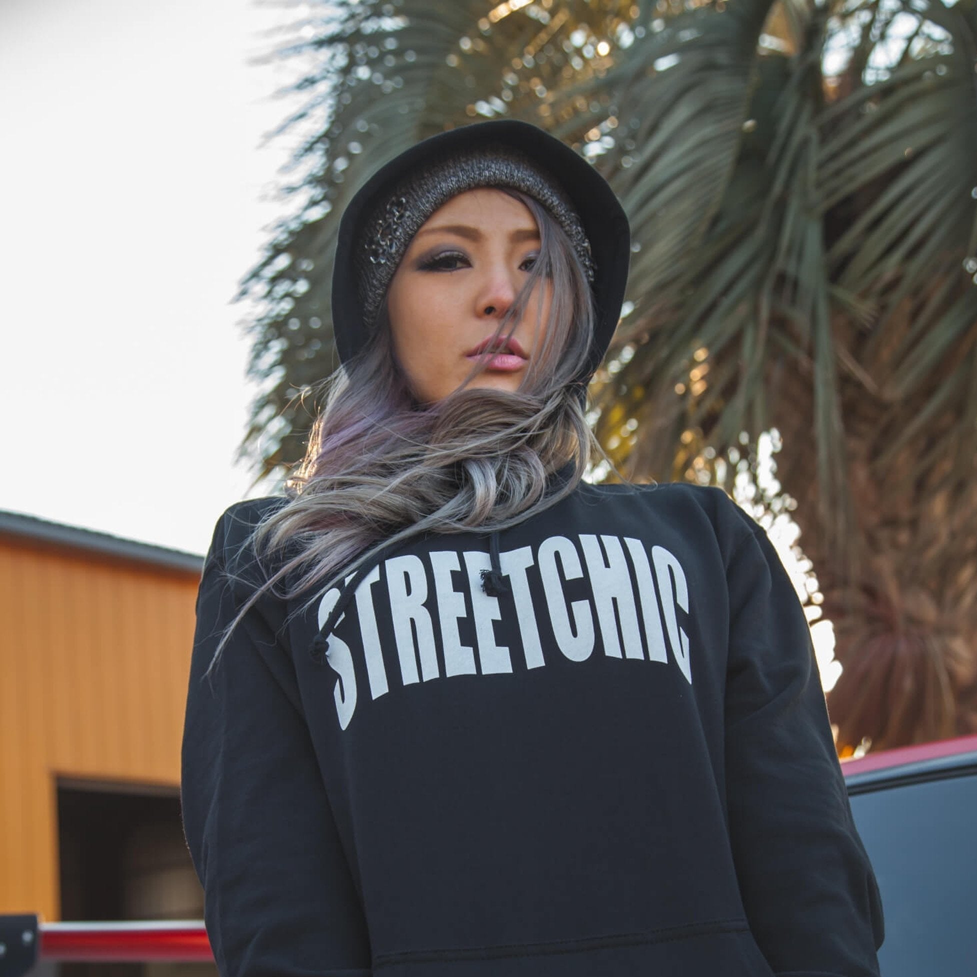 Impress Hoodie BLACK / WHITE LETTER - StreetChic