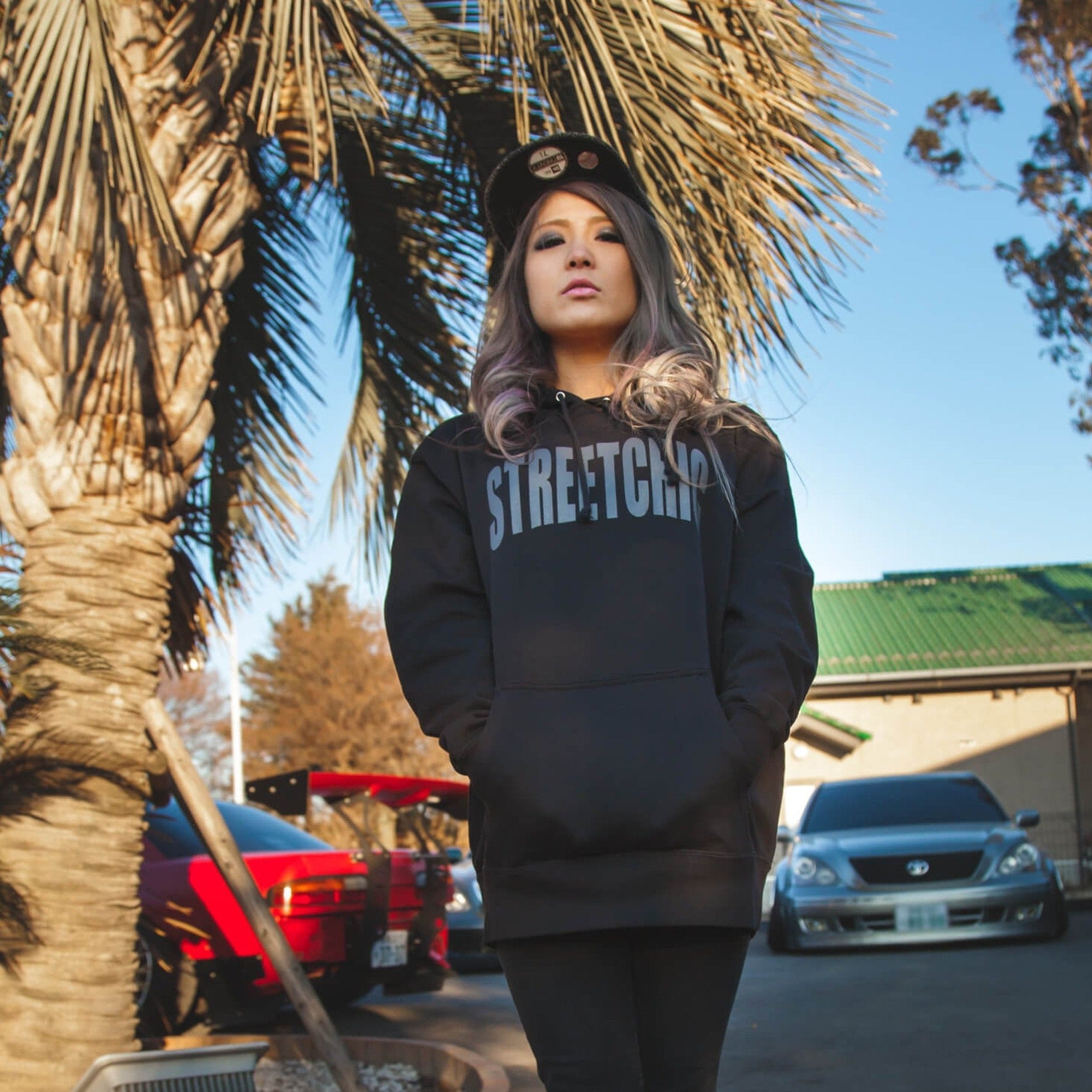 Impress BLACK / GRAY LETTER Hoodie - StreetChic