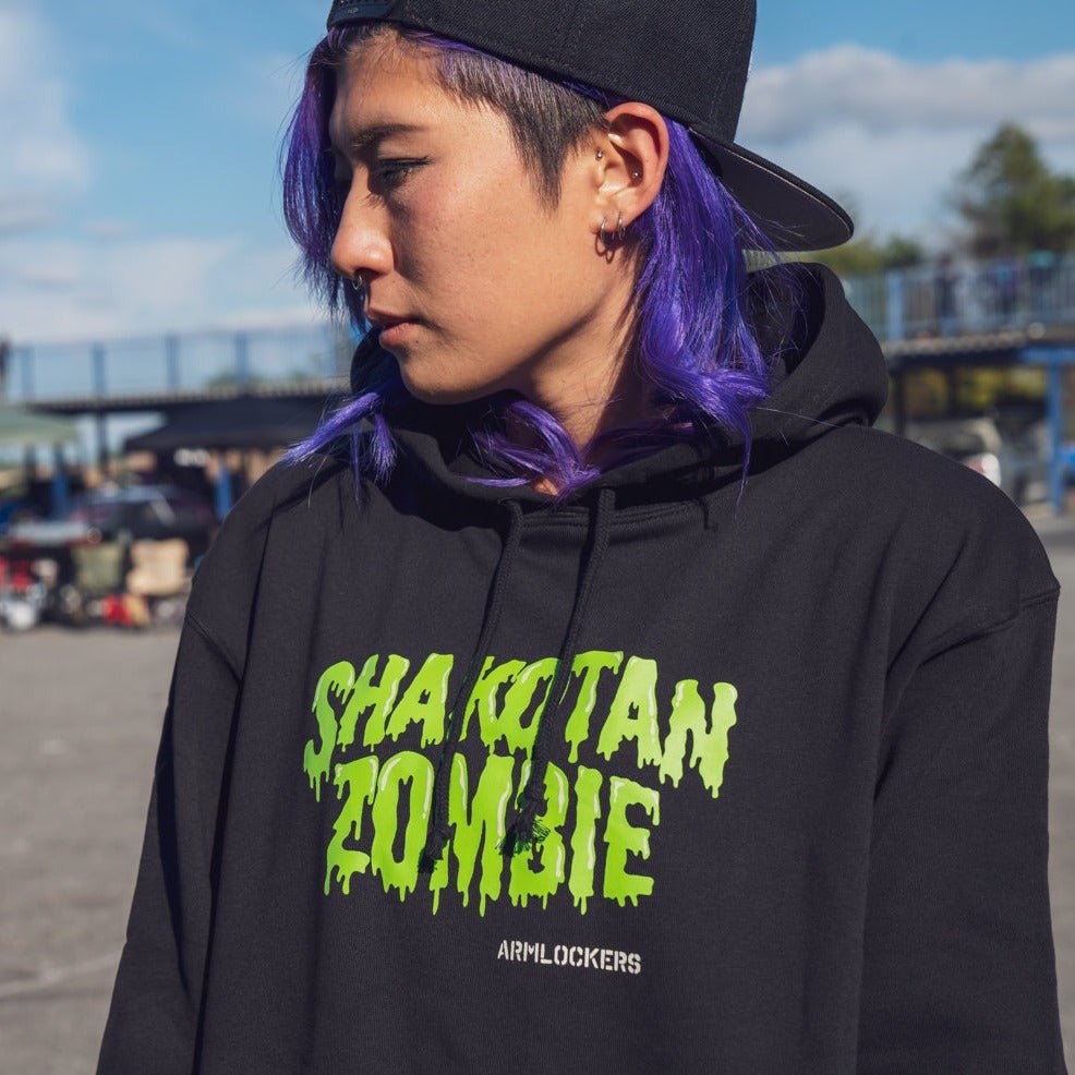 cream font シャコタン ゾンビ Hoodie - Armlockers - ARMLOCKERS SHOP