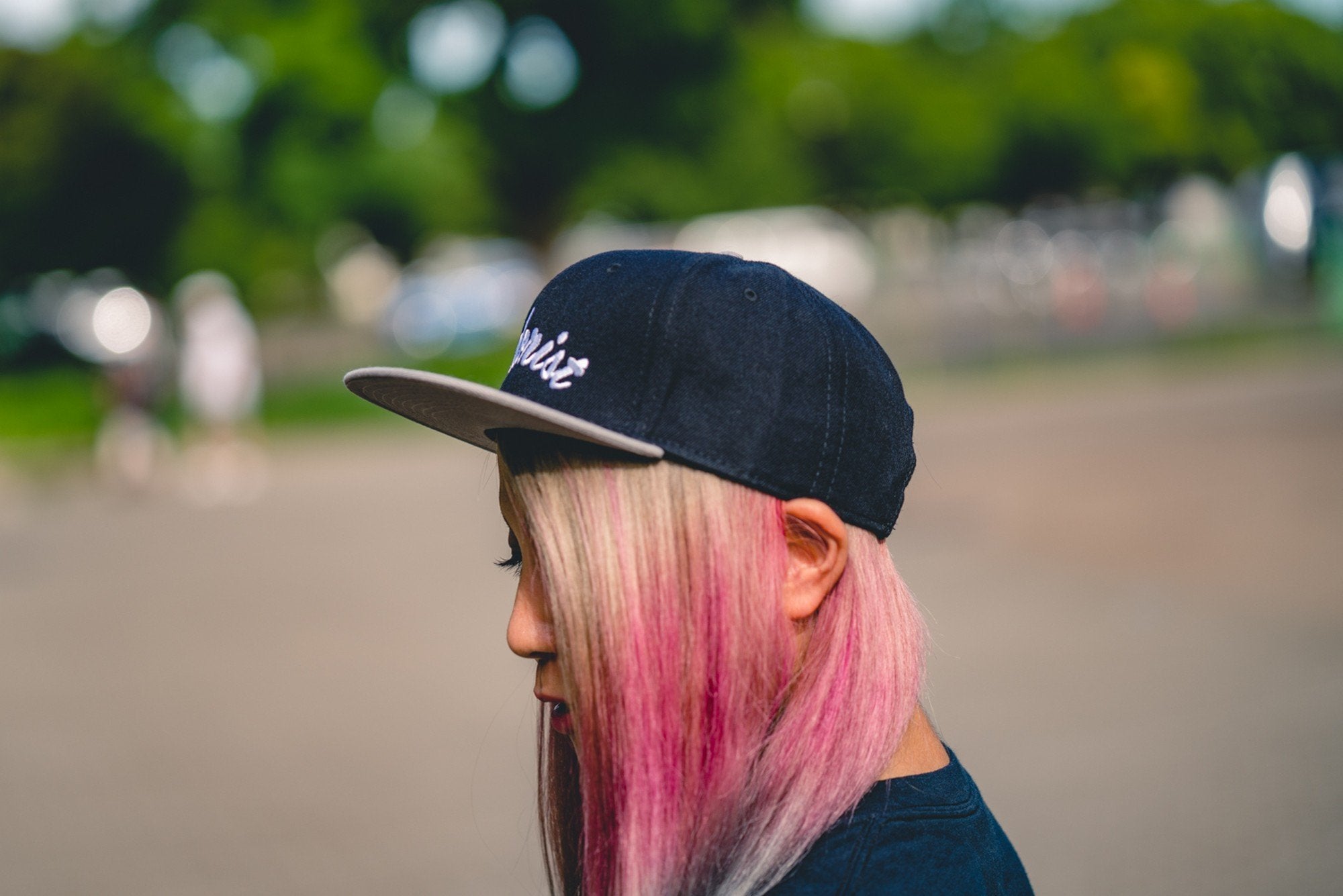 Flat visor cap Leaves Black / Gray - Fenderist
