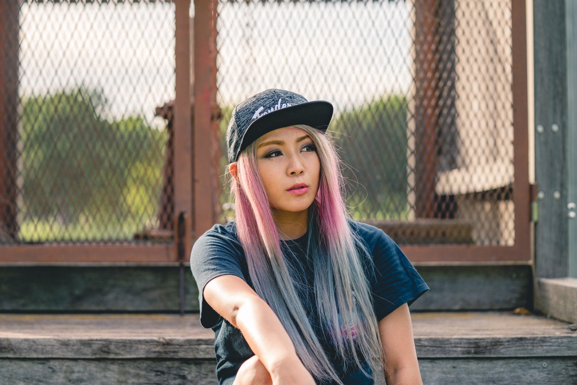 Flat visor cap / Cotton twill square Leaves Black - Fenderist