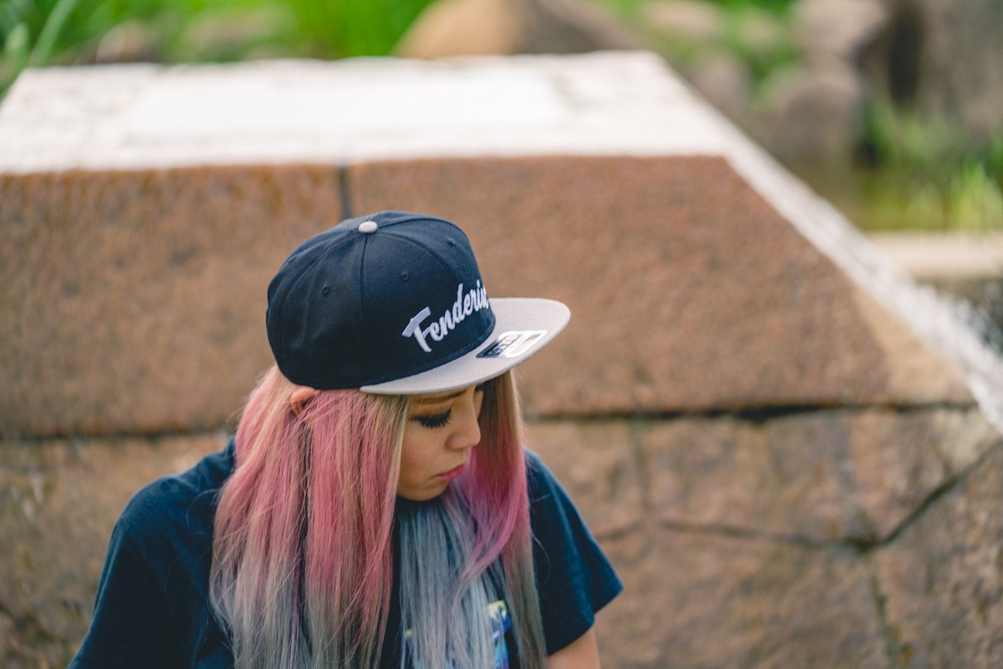 Flat visor cap Leaves Black / Gray - Fenderist