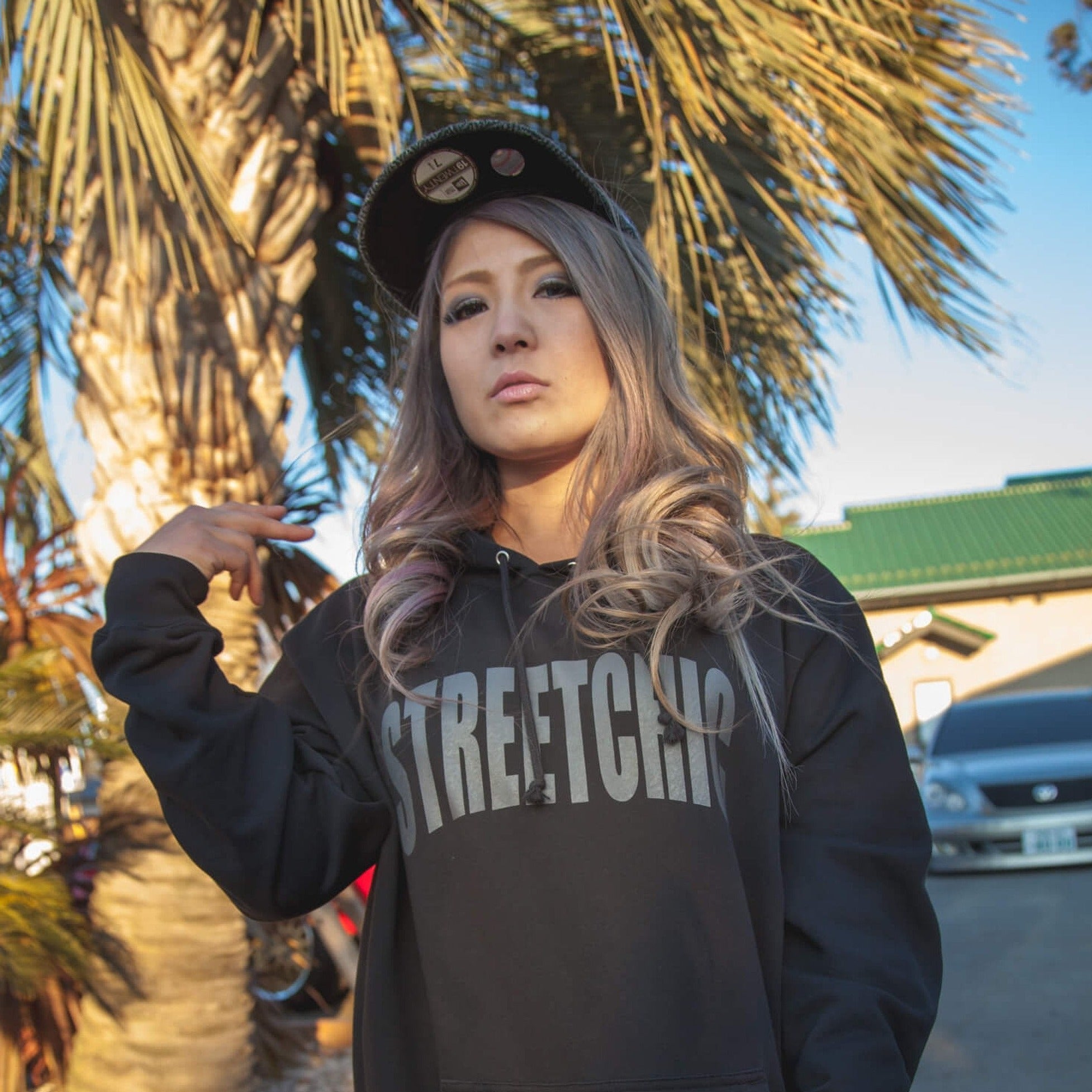 Impress BLACK / GRAY LETTER Hoodie - StreetChic