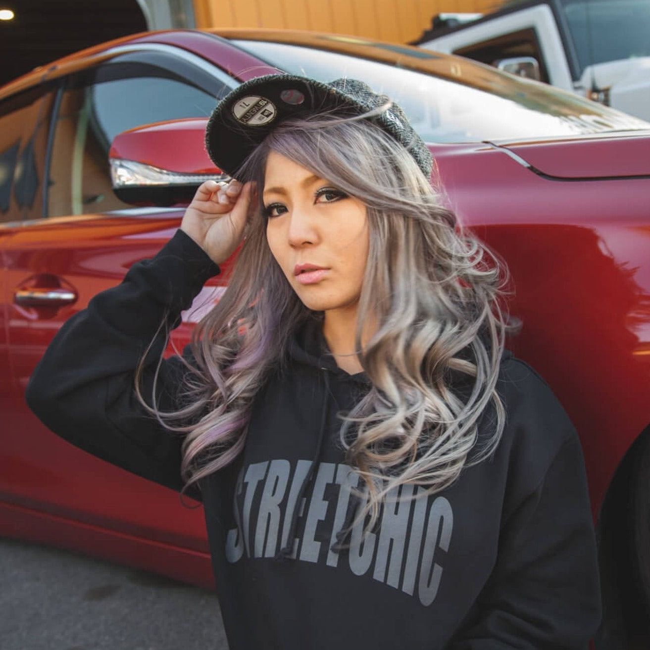 Impress BLACK / GRAY LETTER Hoodie - StreetChic