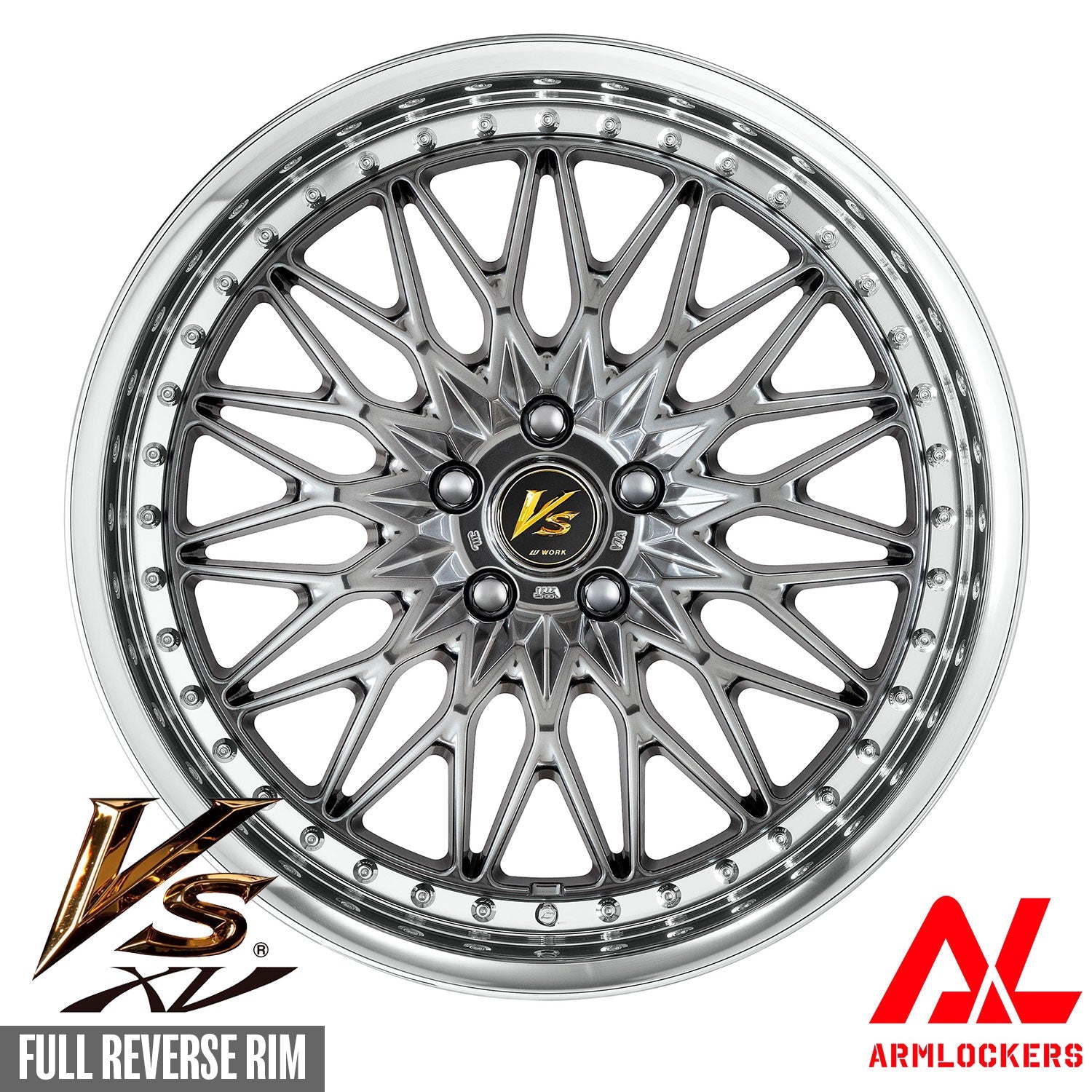 ワーク VS XV 9.0j 17インチ フルリバース ブリリアントシルバーブラック BSB ホイール 1本 エックスブイ - アームロッカーズ