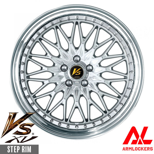 WORK VS XV 9.0j 19 inch step rim silky rich silver SRS wheel 1