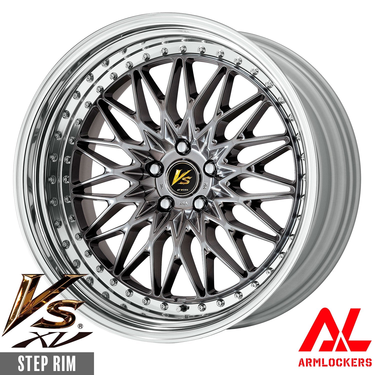 ワーク VS XV 9.5j 19インチ ステップリム ブリリアントシルバー