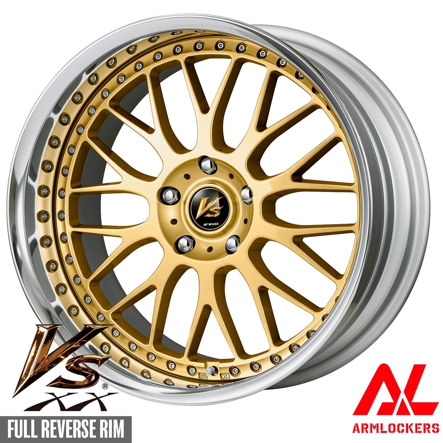 Primitive ゴールドトラック 未使用 144M ワーク VS XX 14.0j 18インチ フルリバース ゴールド GLD ホイール 1本